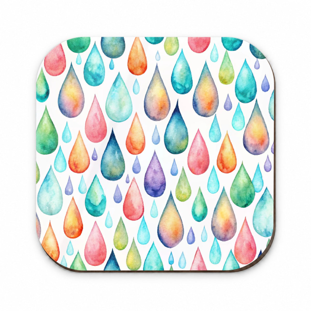 Water Droplets Colorful Watercolor Fridge Magnet