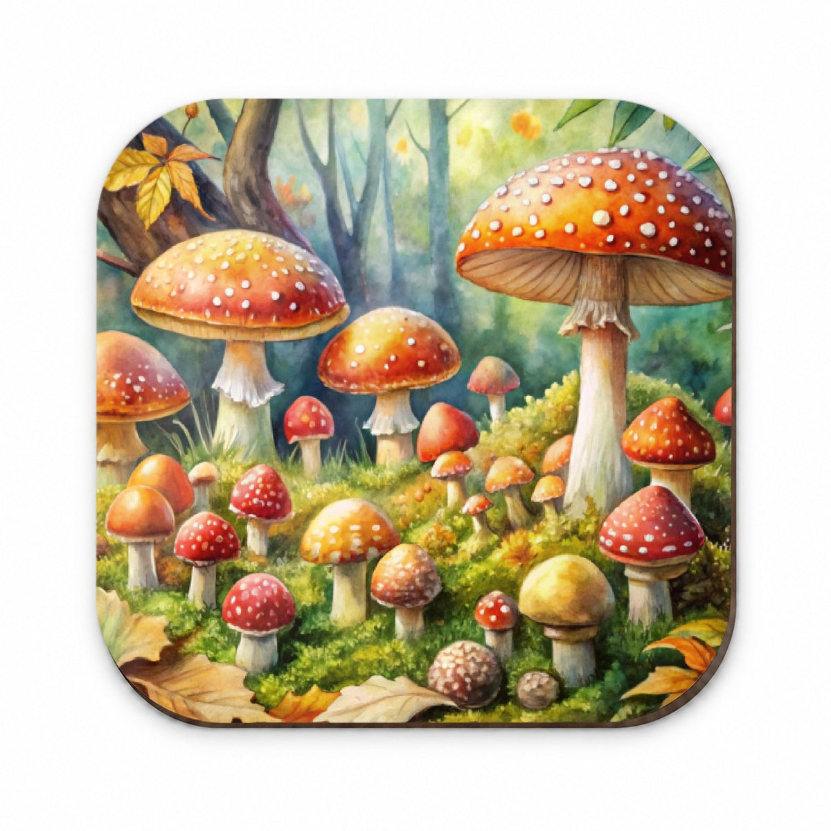 Woodland Mushrooms Watercolor Fridge Magnet