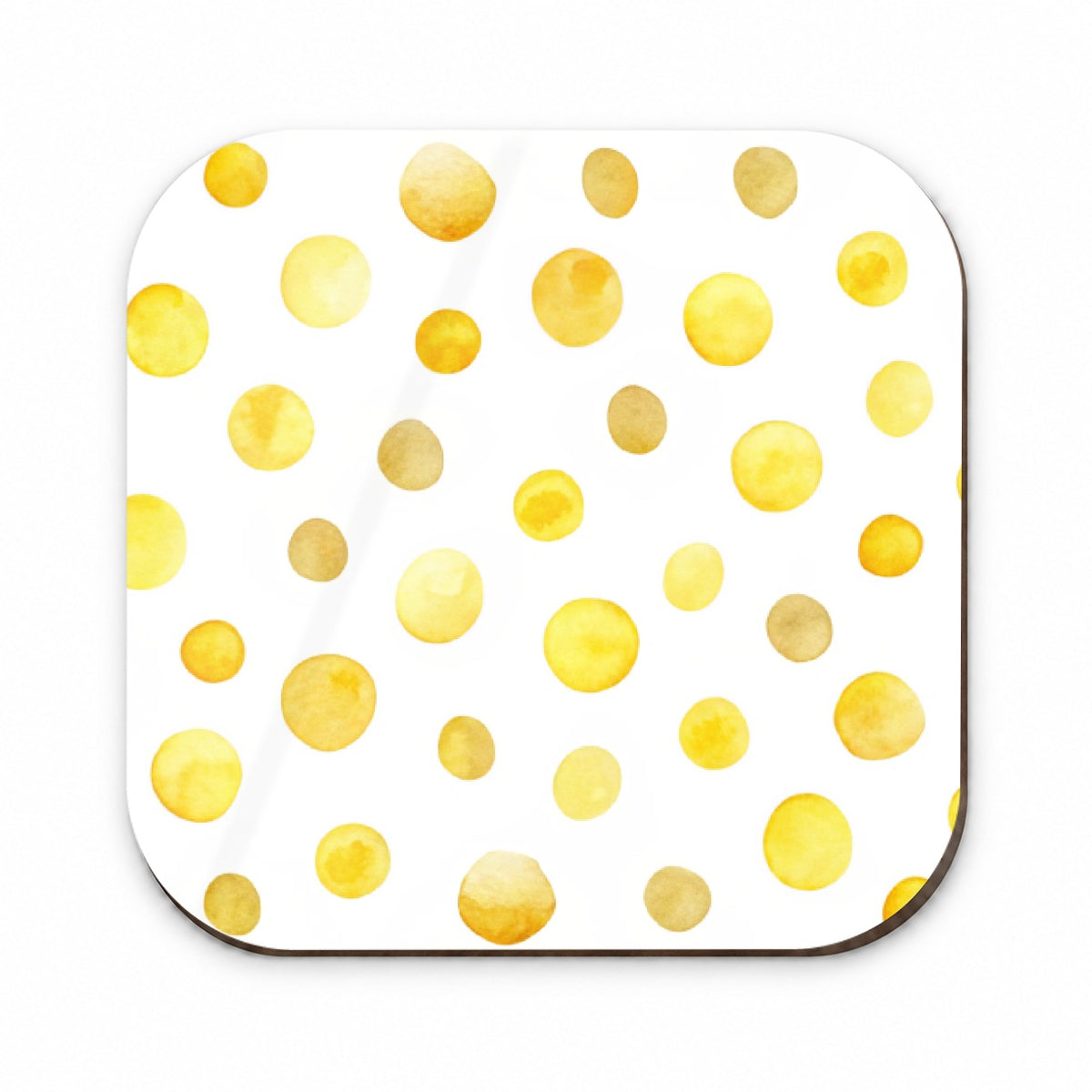 Yellow Polka Dots Fun White Background Fridge Magnet