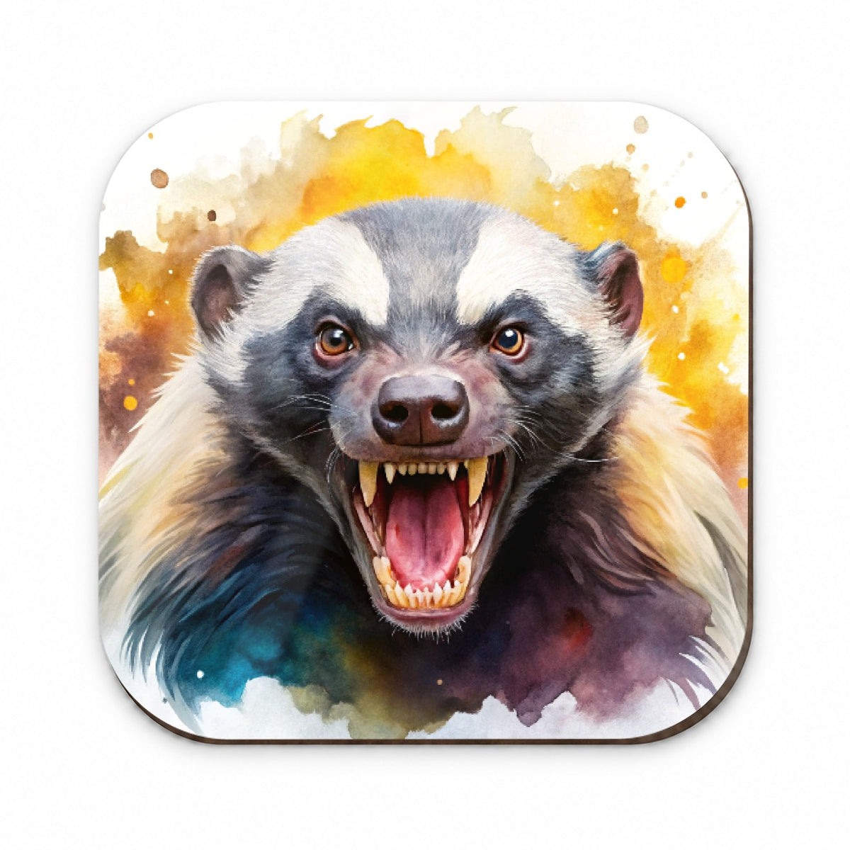 Angry Mad Honey Badger Watercolor Fridge Magnet