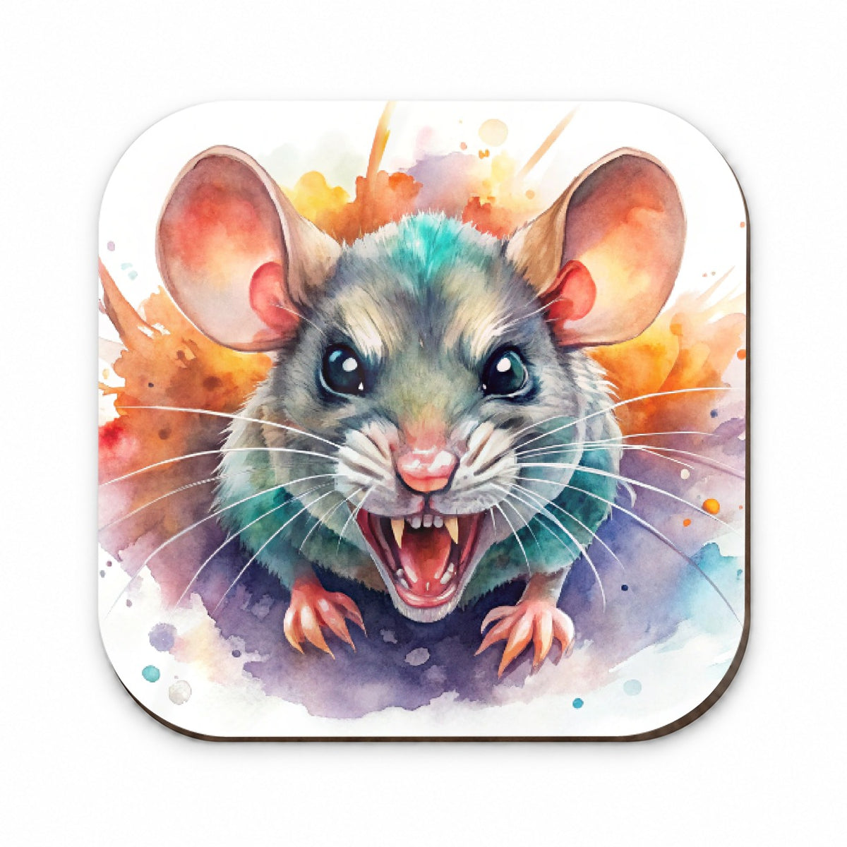 Angry Mad Mouse Watercolor Fridge Magnet
