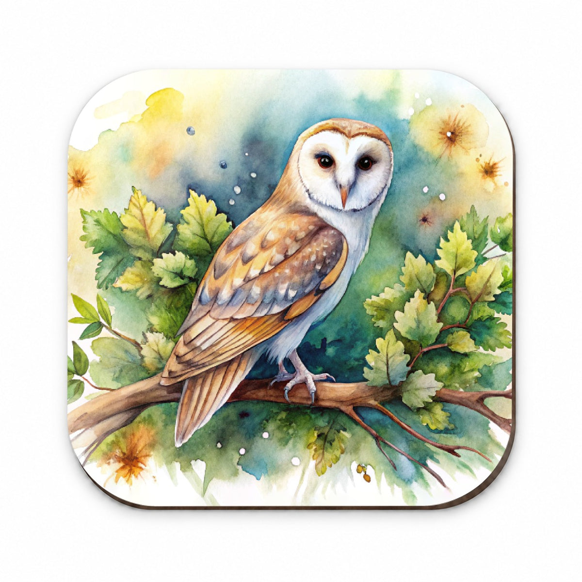 Barn Owl In Tree Watercolor Fridge Magnet