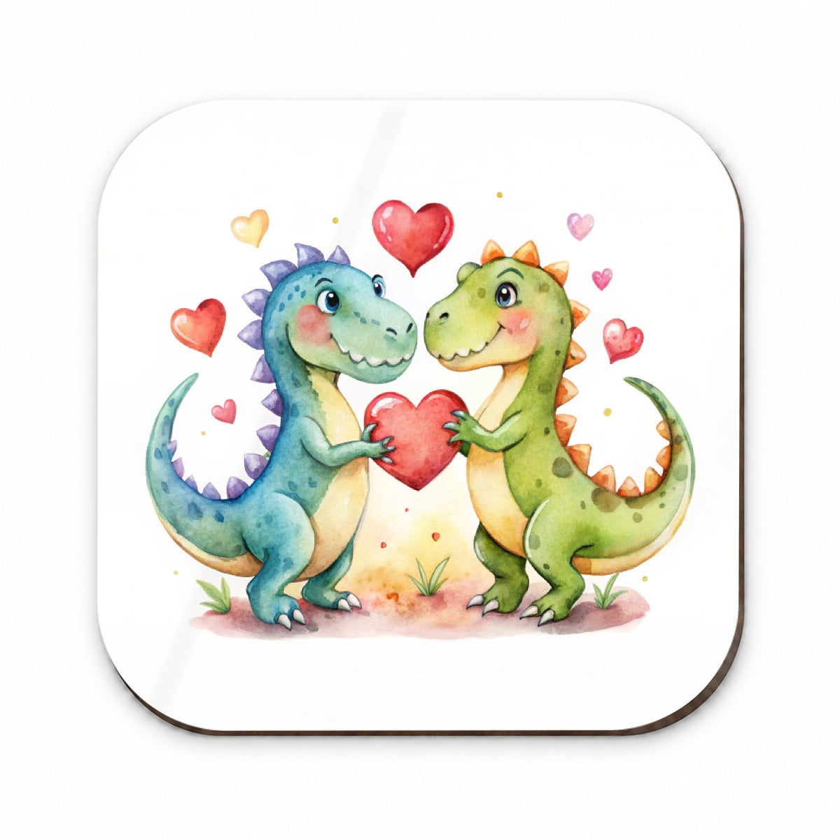 Dinosaurs In Love With Hearts Valentine's Day Fridge Magnet