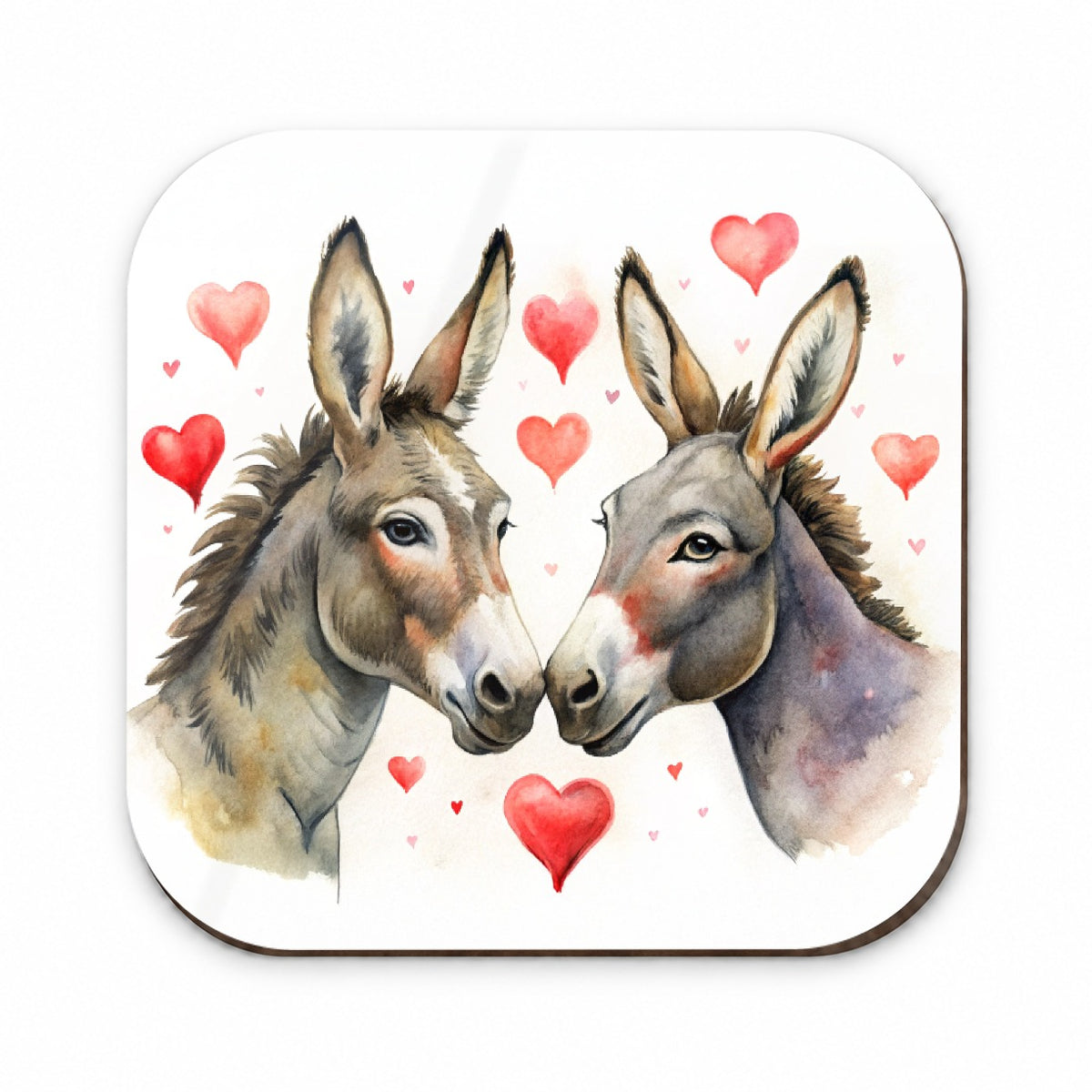 Donkeys In Love With Hearts Valentine's Day Fridge Magnet