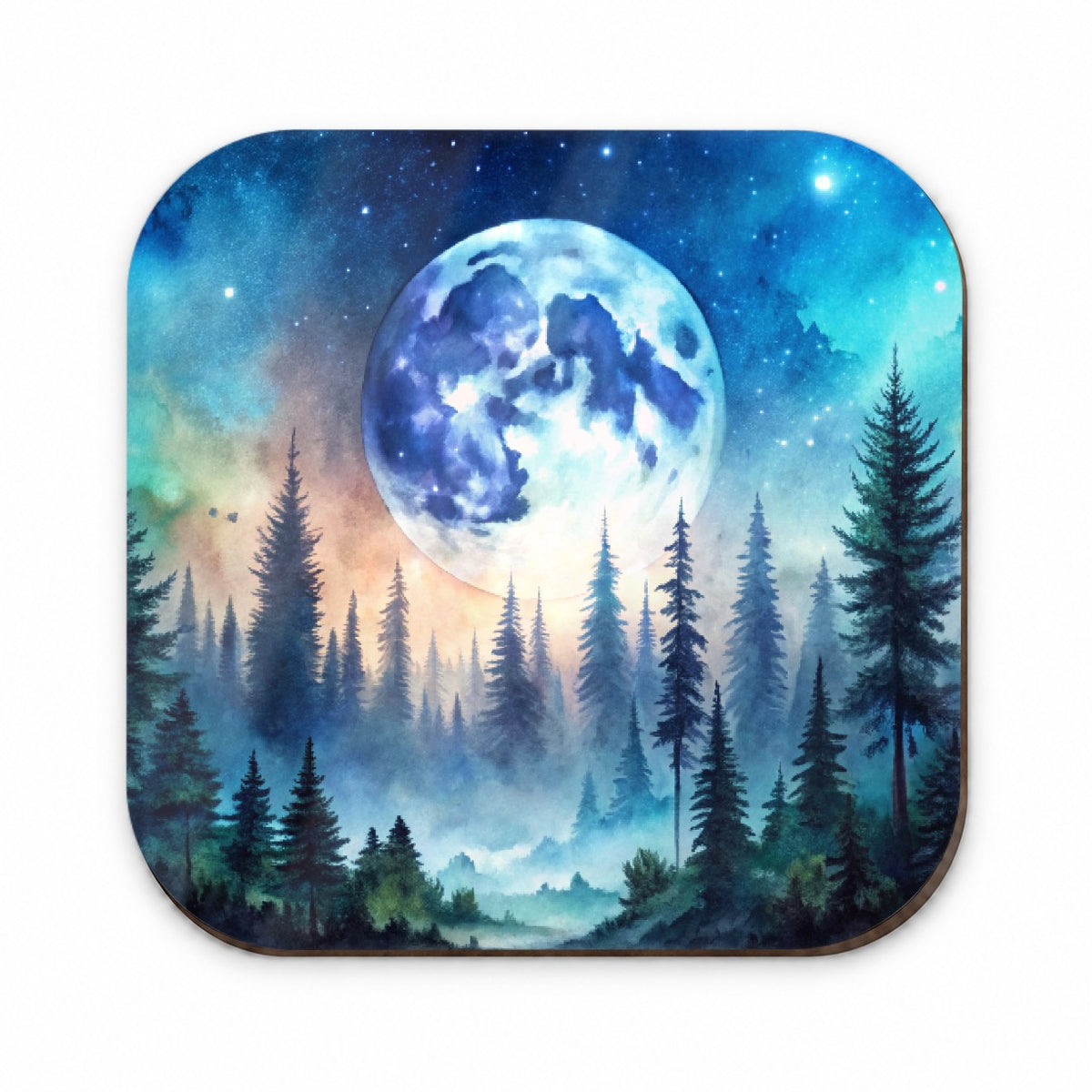 Fantasy Sci-fi World Moon Rising Over Forest Fridge Magnet