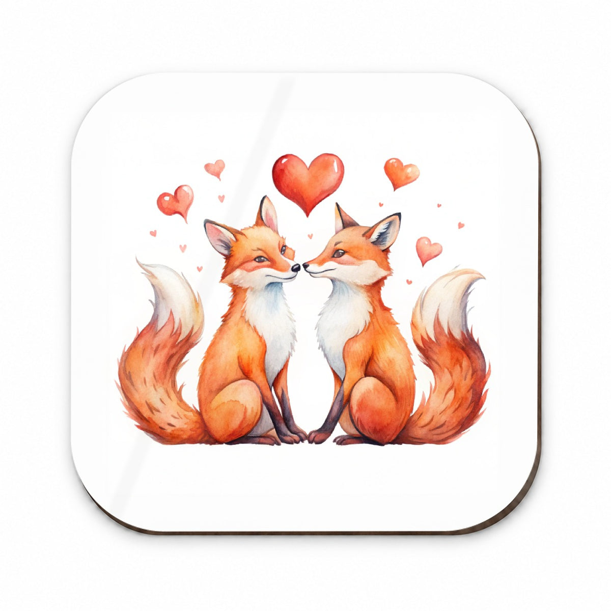 Foxes In Love With Hearts Valentine's Day Fridge Magnet