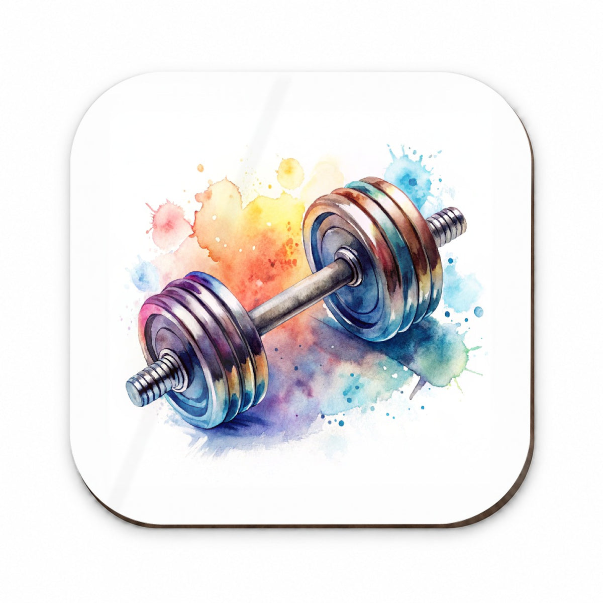 Gym Workout Dumbbells Weights Watercolor Fridge Magnet