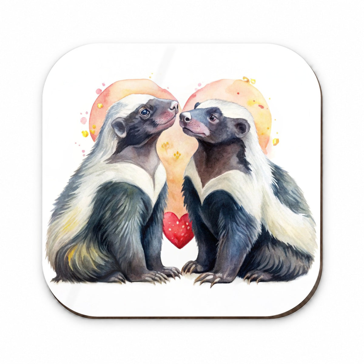 Honey Badgers In Love Heart Valentine's Day Fridge Magnet