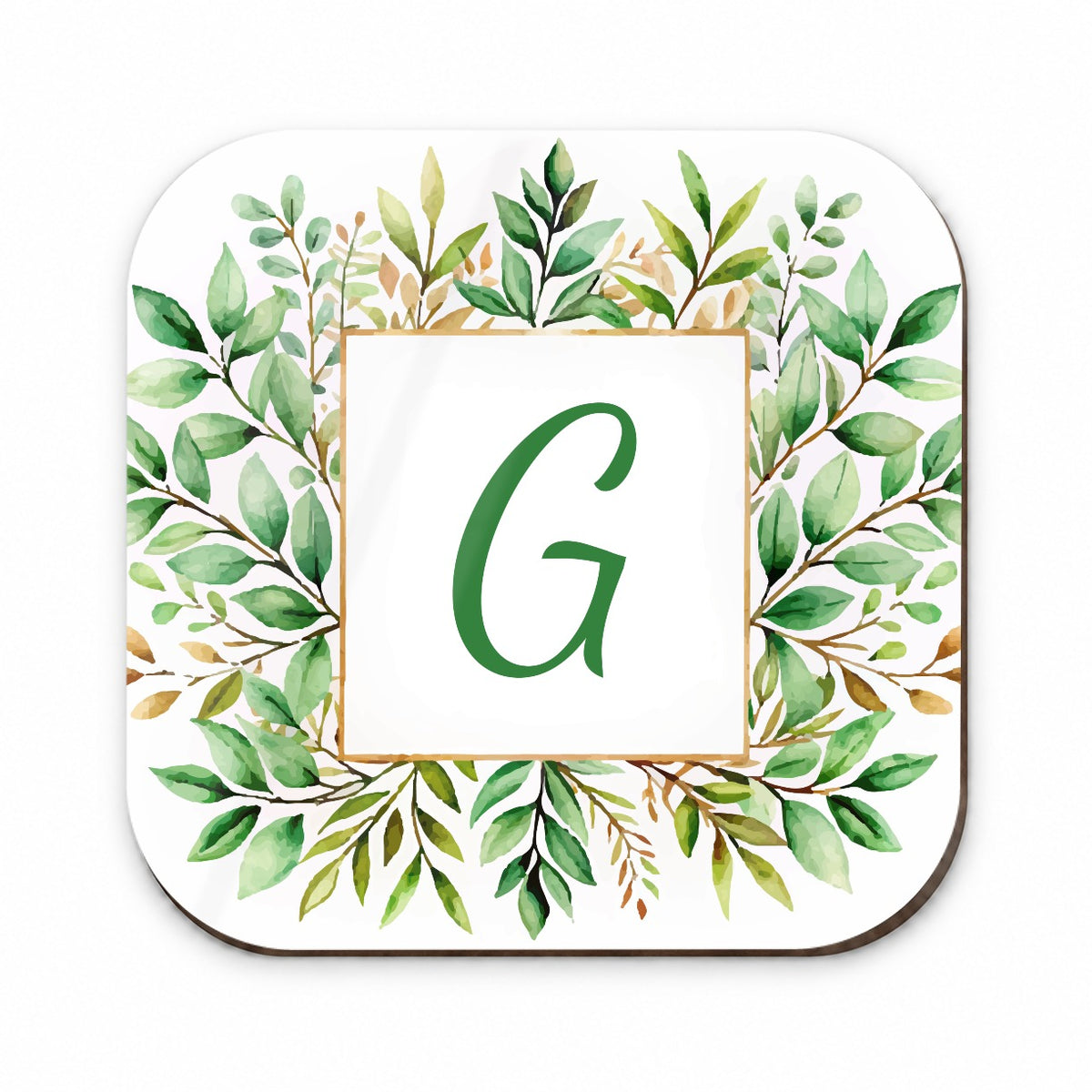 Letter G Initial Monogram Frame Leaf Fridge Magnet