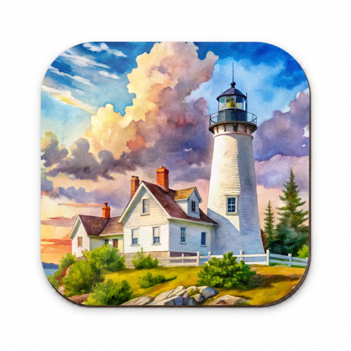 Lighthouse Like Pemaquid Point Maine Watercolor Fridge Magnet