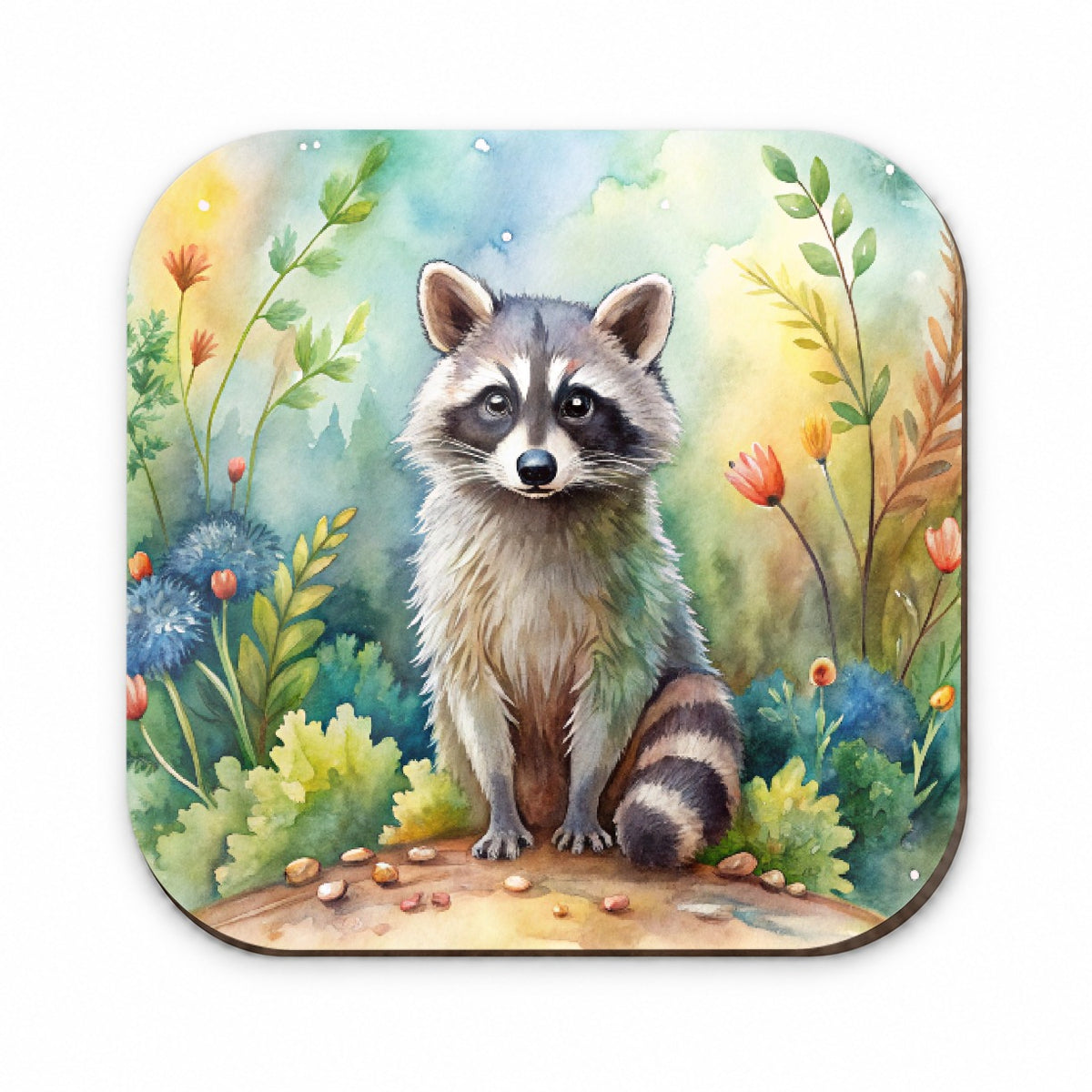 Raccoon In The Forest Watercolor Fridge Magnet