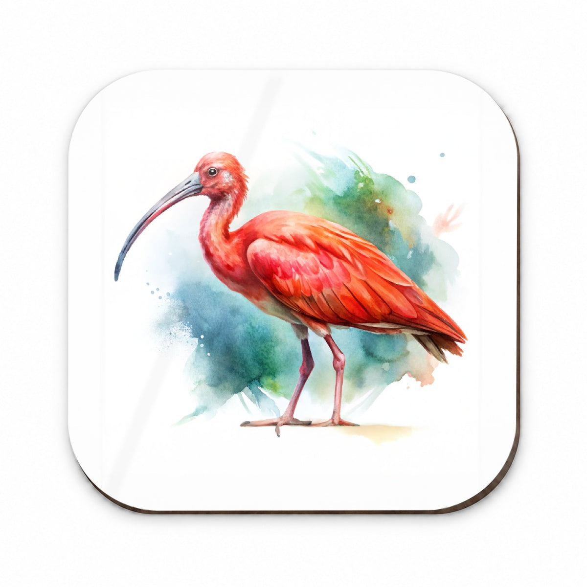 Scarlet Ibis Bird Watercolor Fridge Magnet