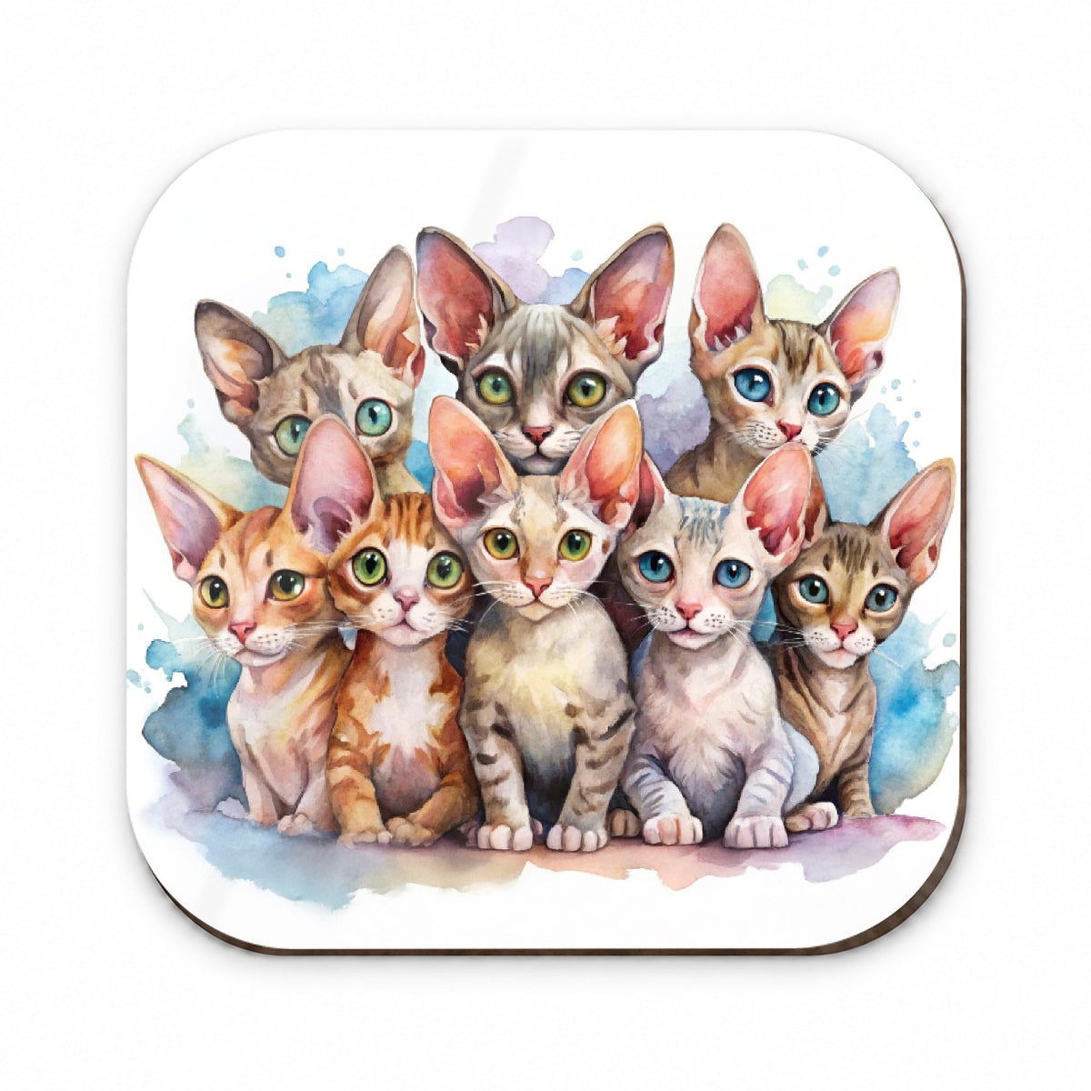Sweet Devon Rex Cats Fridge Magnet