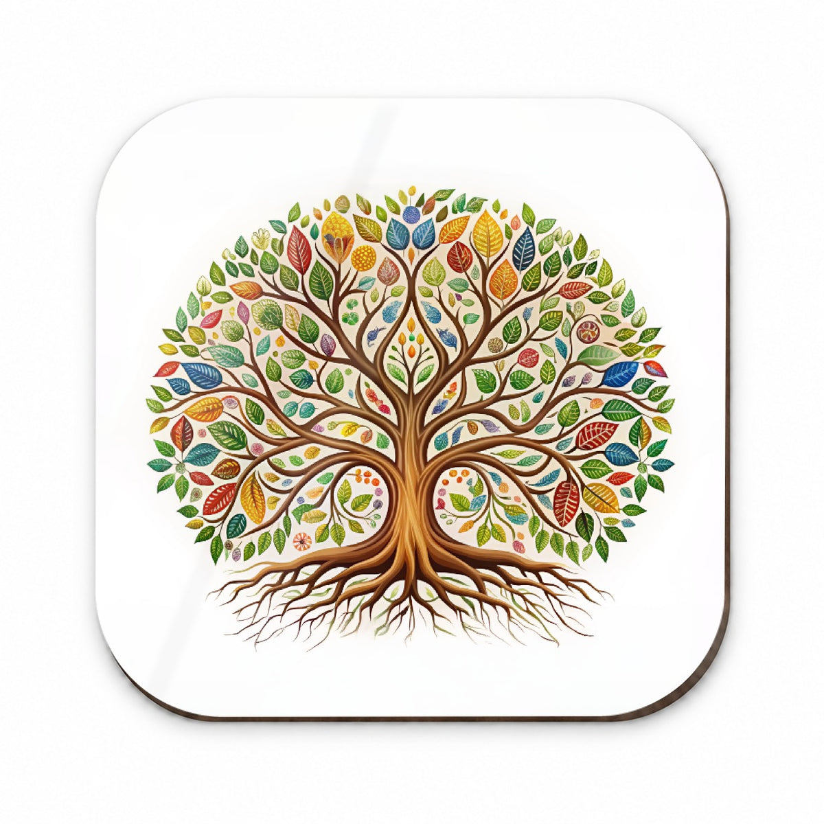 Tree Of Life Design With Multi-color Leaves Fridge Magnet