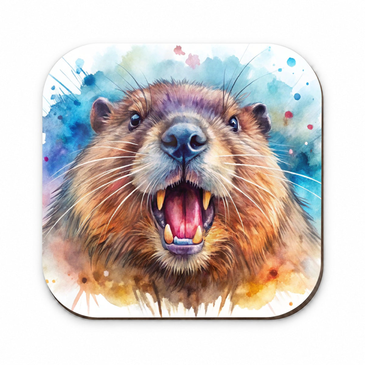 Angry Beaver Watercolor Fridge Magnet