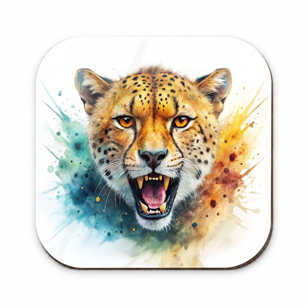 Angry Cheetah Watercolor Fridge Magnet
