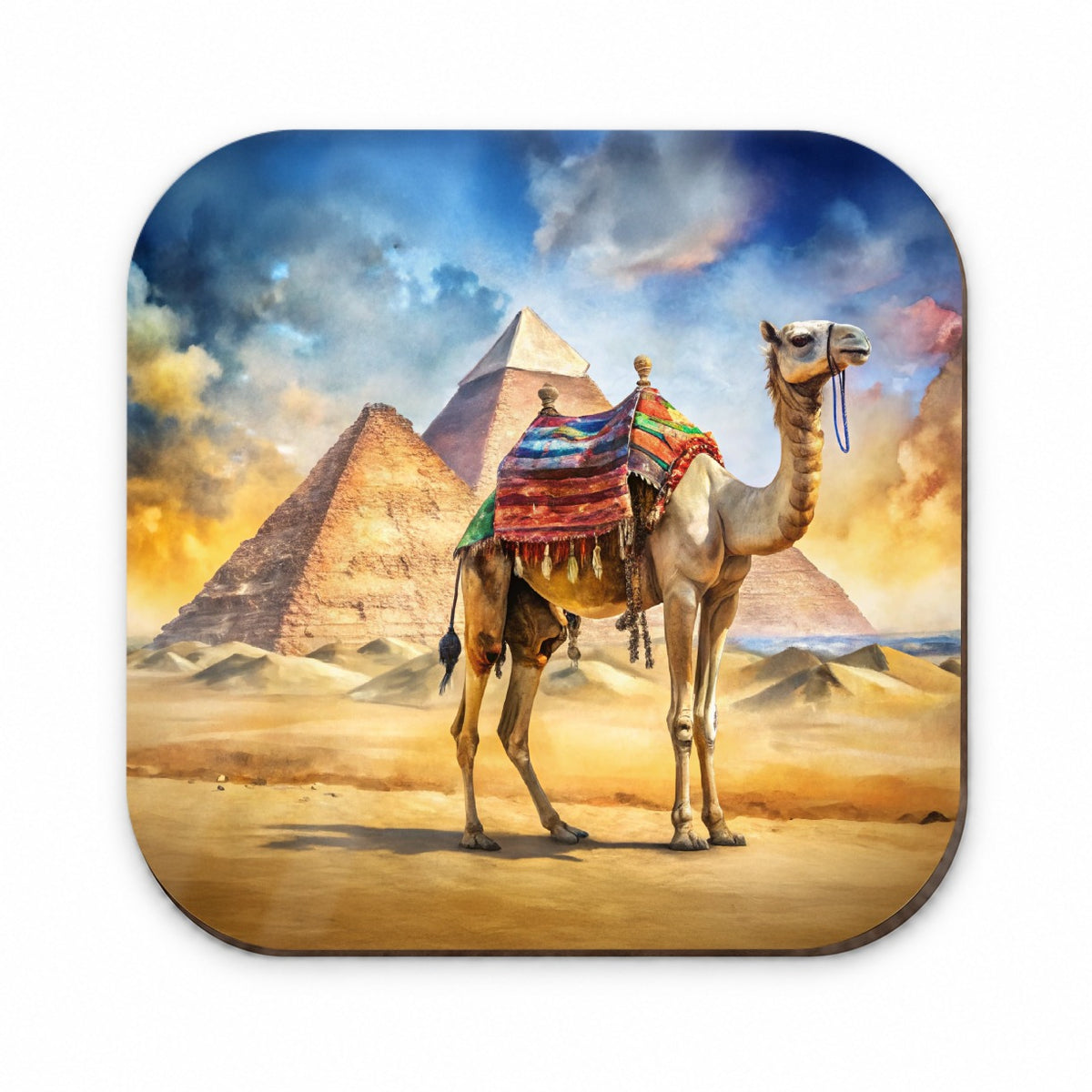 Camel With Pyramids In Background Watercolor Fridge Magnet
