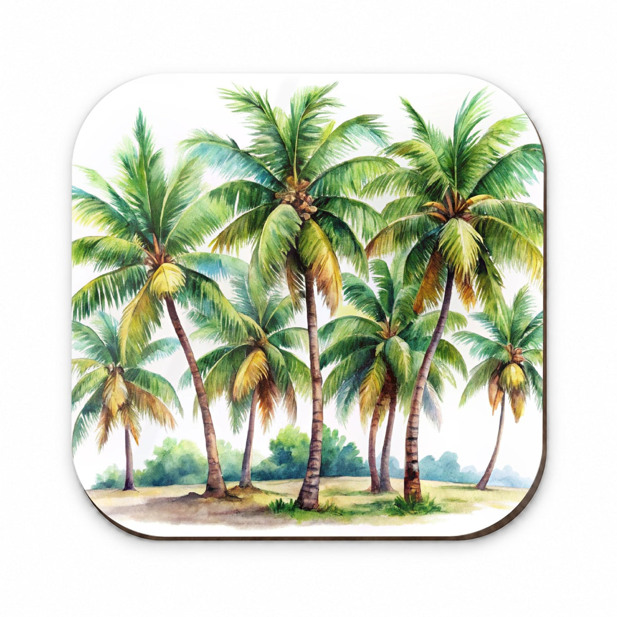Coconut Trees Tropical Beach Watercolor Fridge Magnet