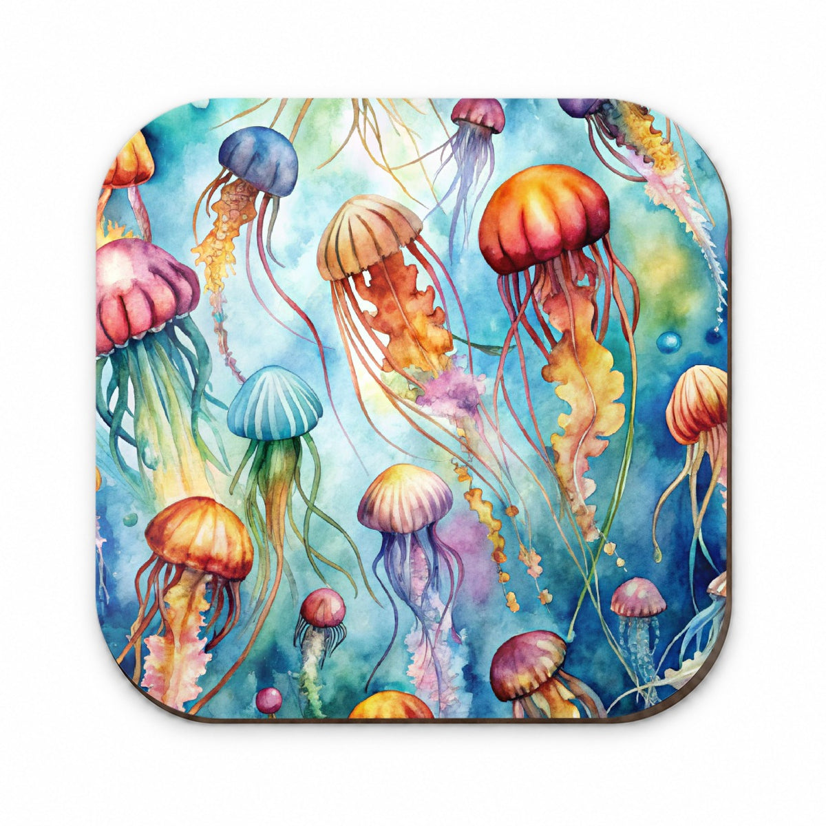Lots Of Jellyfish Underwater Watercolor Fridge Magnet
