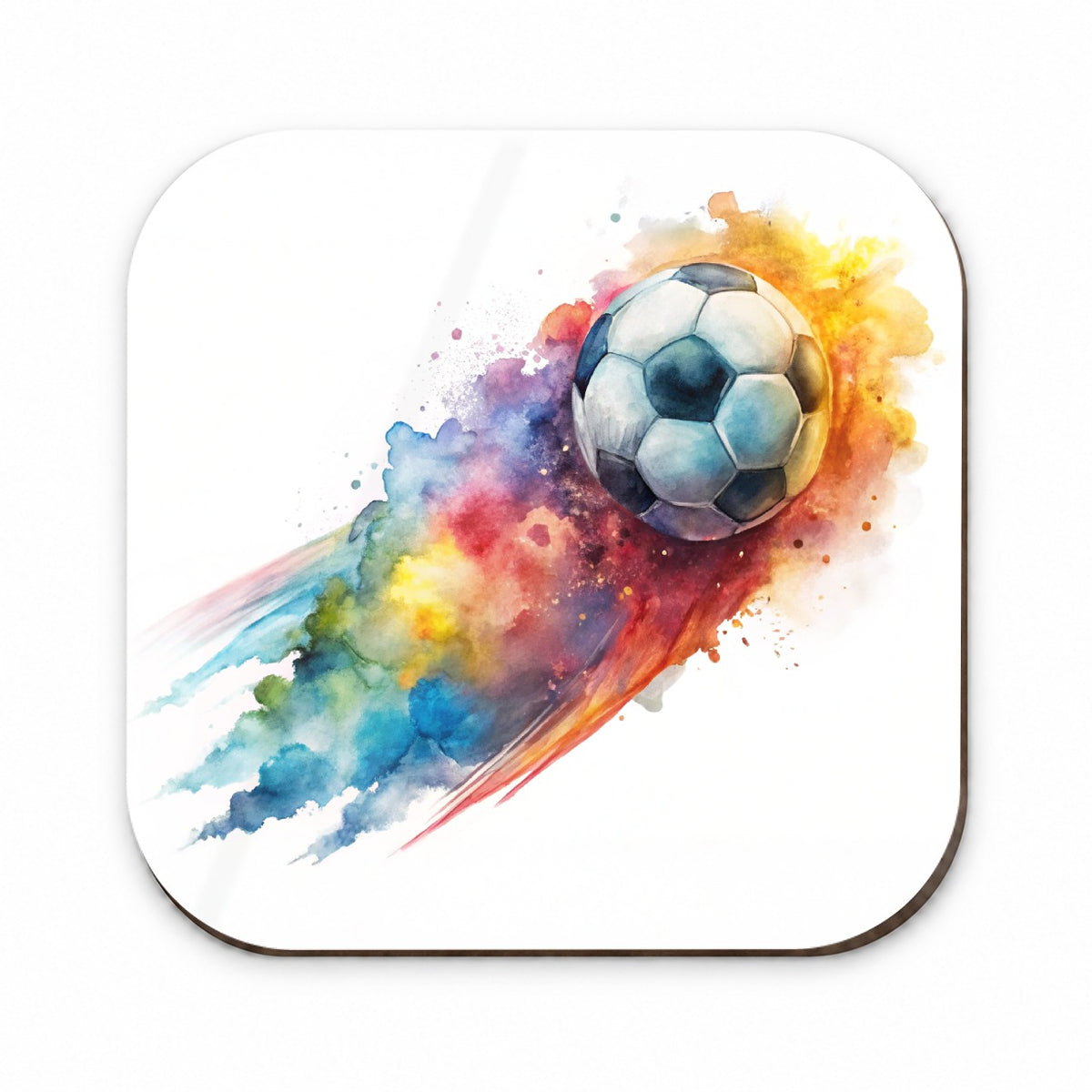 Soccer Ball Rocketing Through The Air Watercolor Fridge Magnet