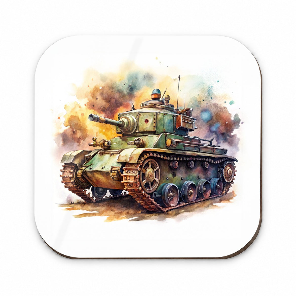 Steampunk Tank Fantasy Sci-fi Watercolor Fridge Magnet