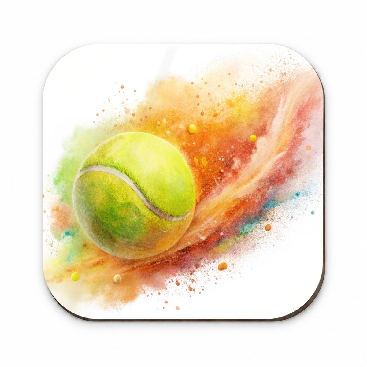 Tennis Ball Rocketing Through The Air Watercolor Fridge Magnet