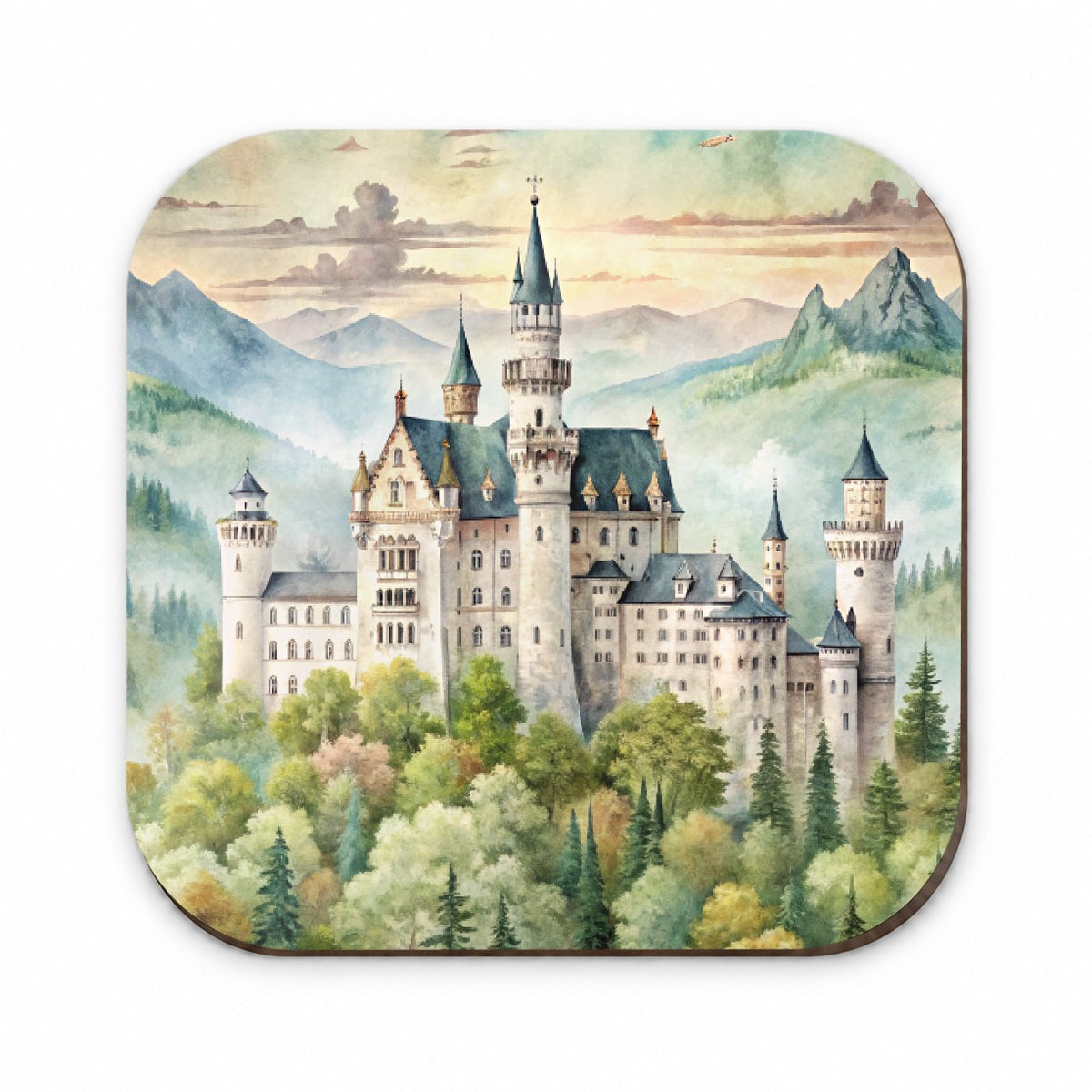 German Castle Watercolor Beautiful Neuschwanstein Fridge Magnet