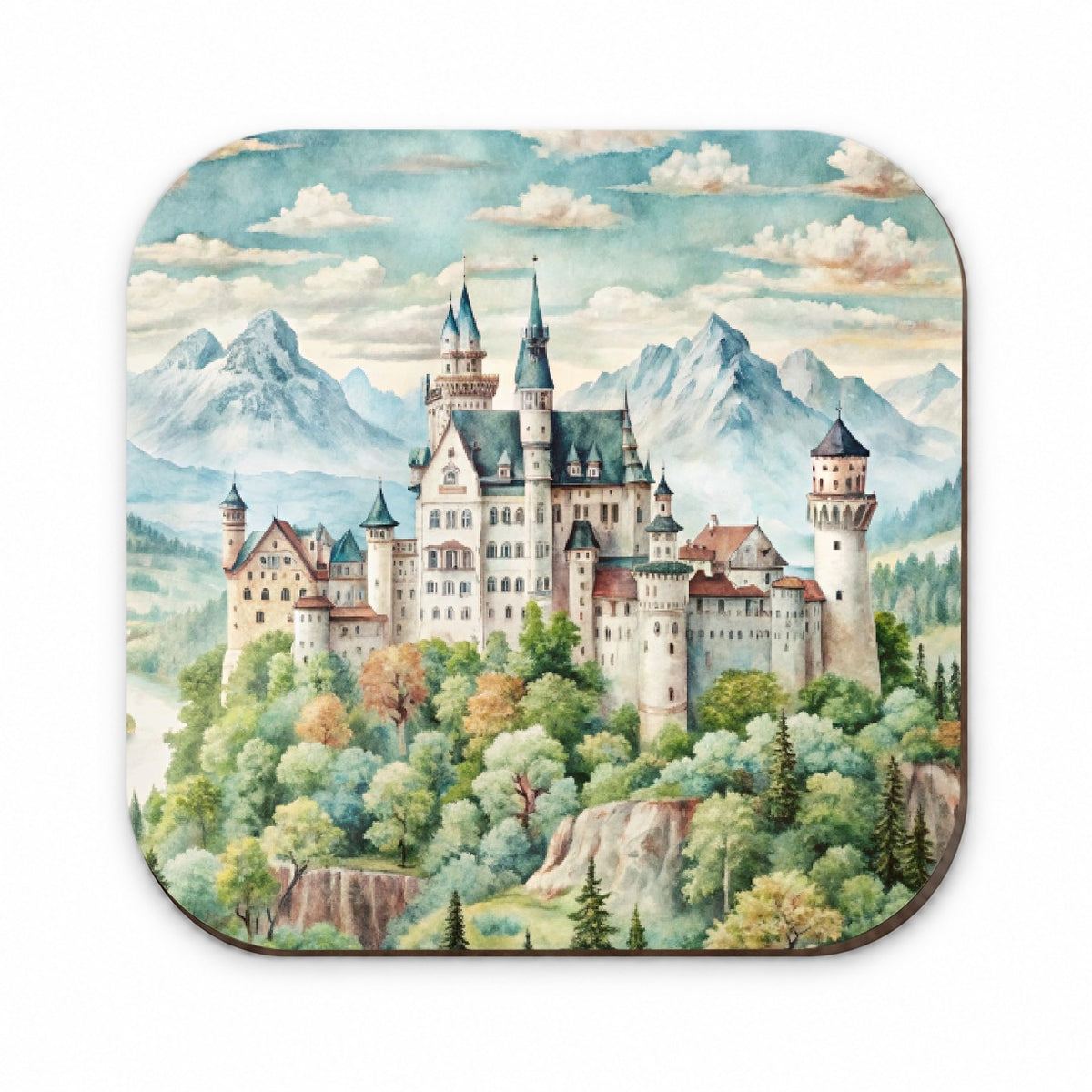 German Castle Watercolor Neuschwanstein Fridge Magnet