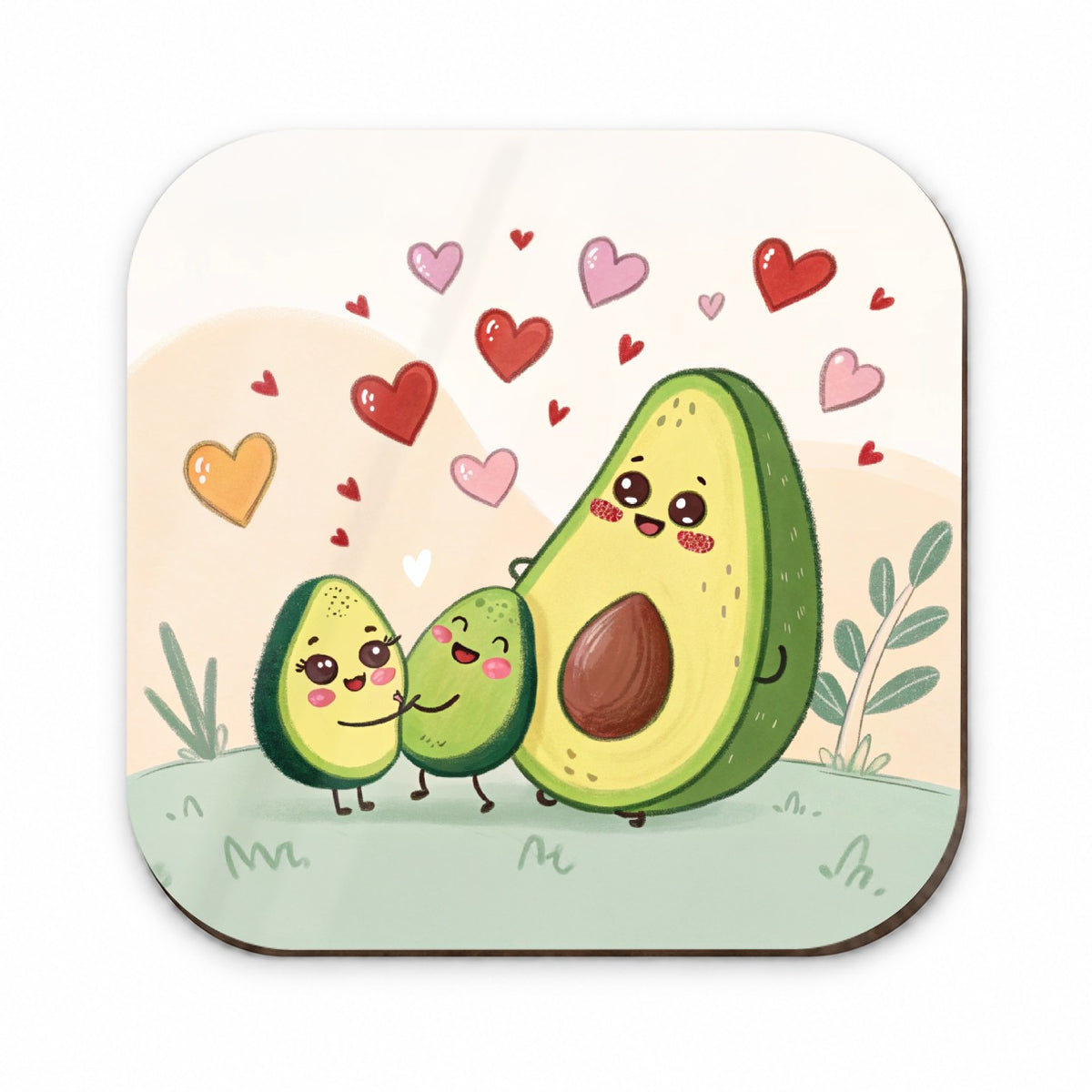 Kawaii Avocadoes And Hearts Fridge Magnet