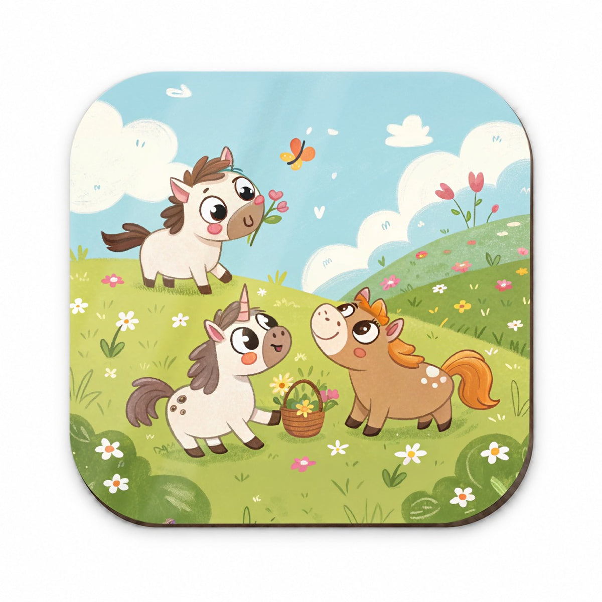 Kawaii Horses Playing Fridge Magnet