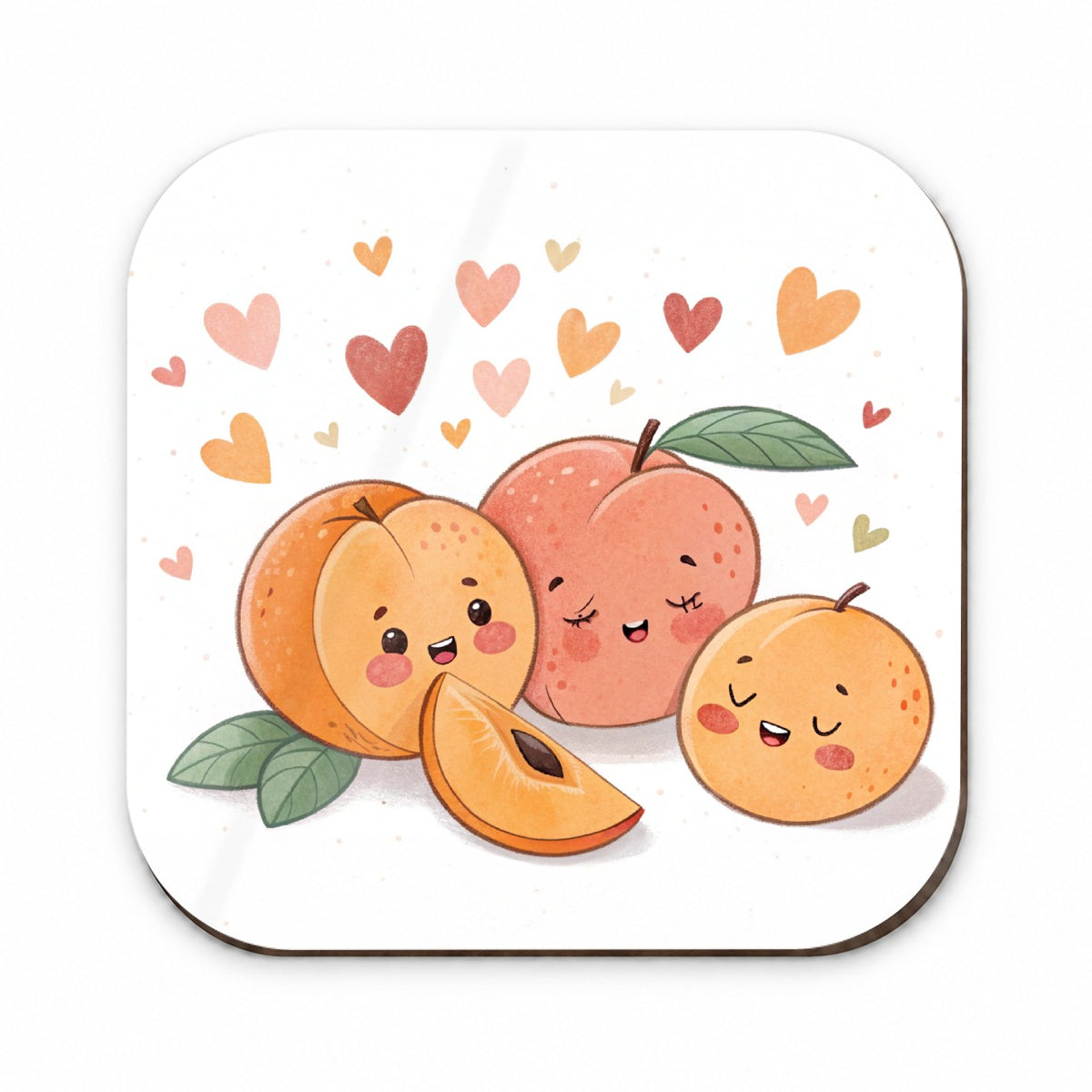 Kawaii Peaches And Hearts Fridge Magnet