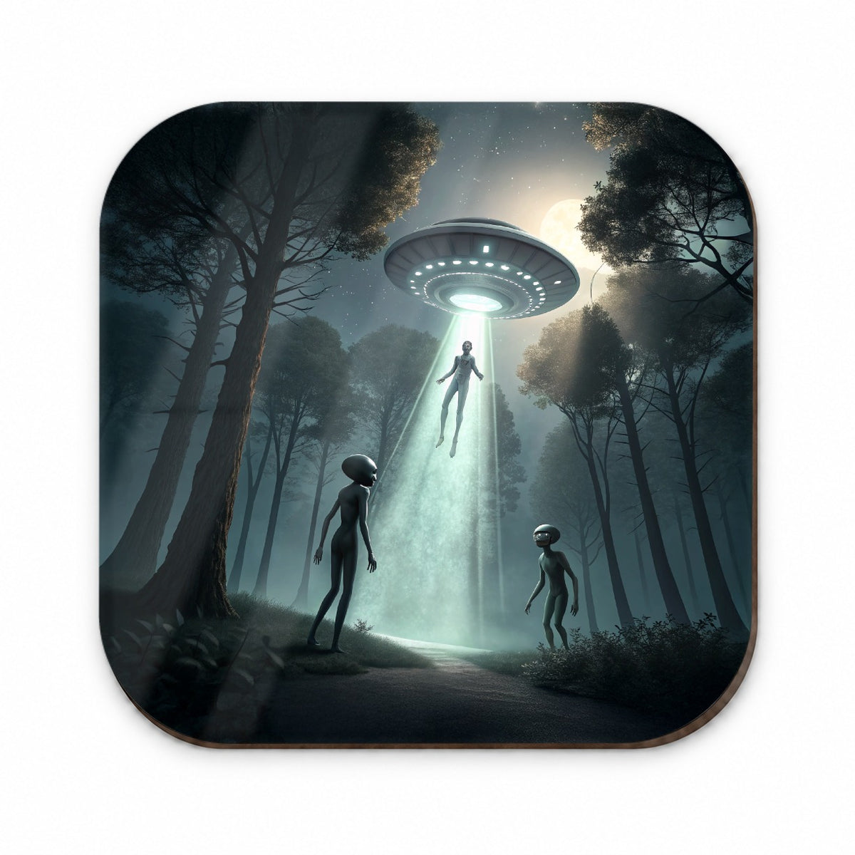 Alien Abduction in the Woods Sci-fi Fridge Magnet