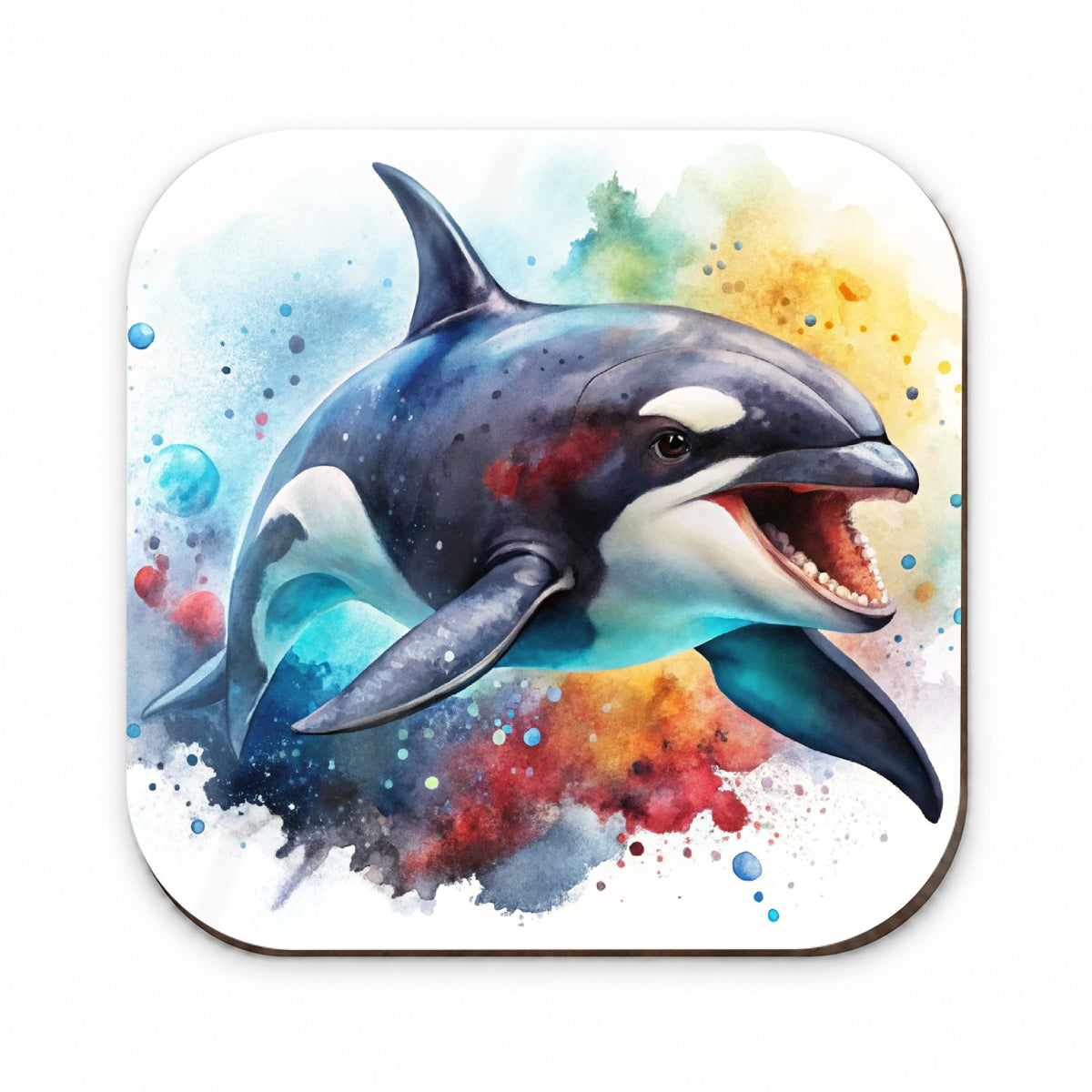 Angry Orca Killer Whale Watercolor Fridge Magnet