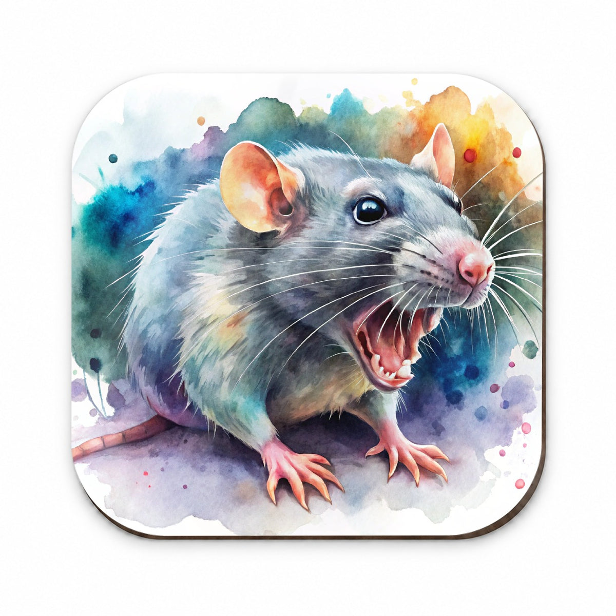 Angry Rat Watercolor Fridge Magnet