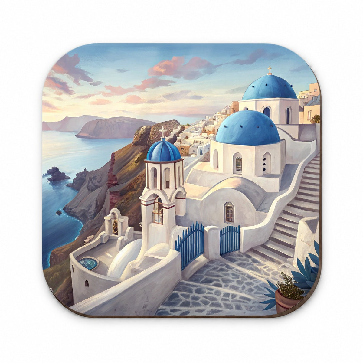Blue Domes Of Oia Santorini Greece Aegean Sea Fridge Magnet