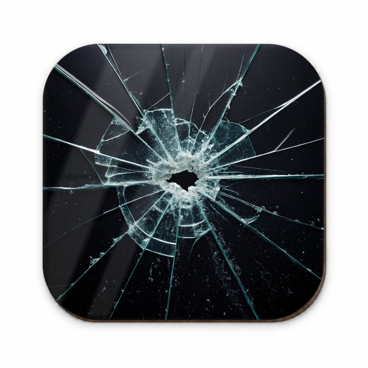 Close-Up Of Broken Pane Of Glass Fridge Magnet