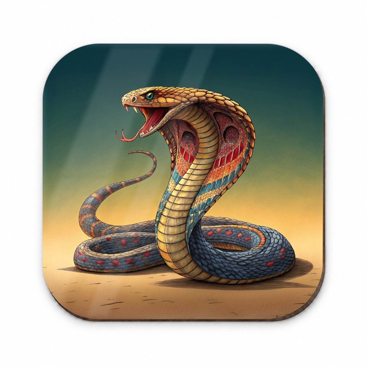 Colorful Cobra Snake Reptile Fridge Magnet