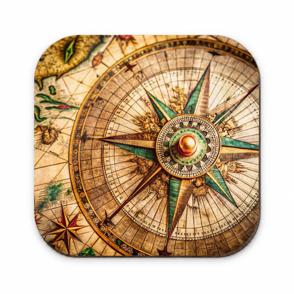 Compass Rose on an Ancient Nautical Maritime Map Fridge Magnet