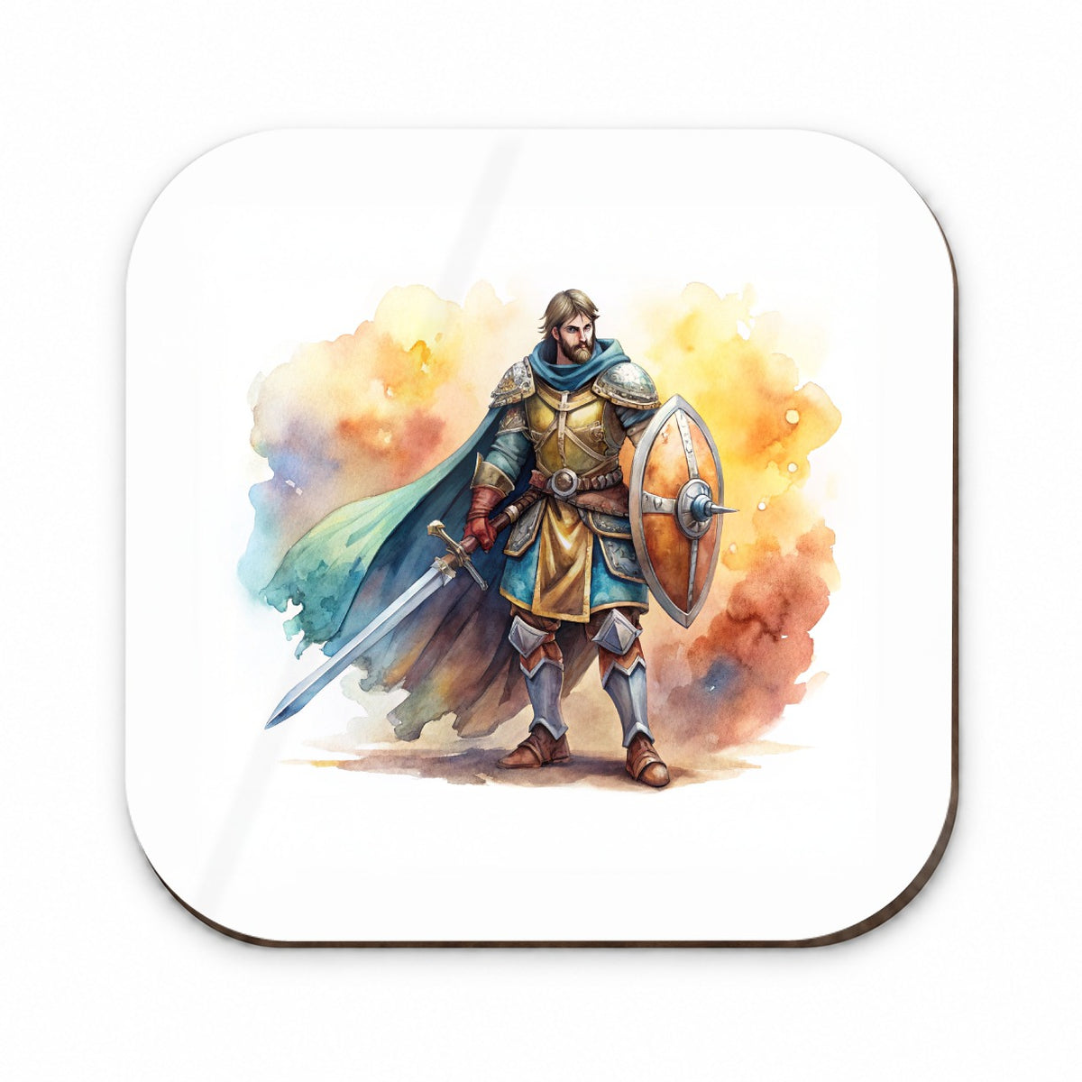 Fantasy Male Warrior Fighter With Sword And Shield Tank Fridge Magnet