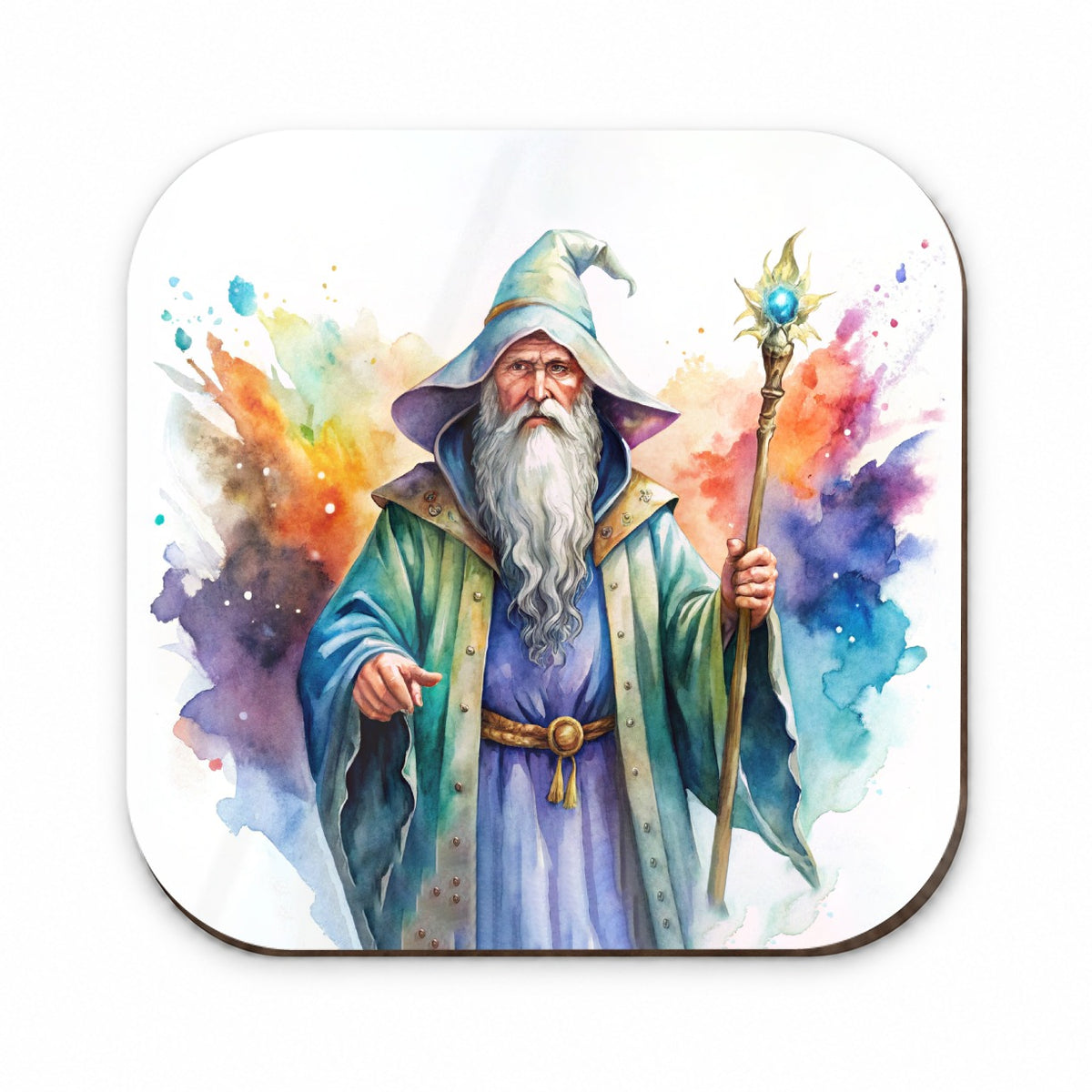 Fantasy Wizard Magician Magic User Watercolor Fridge Magnet