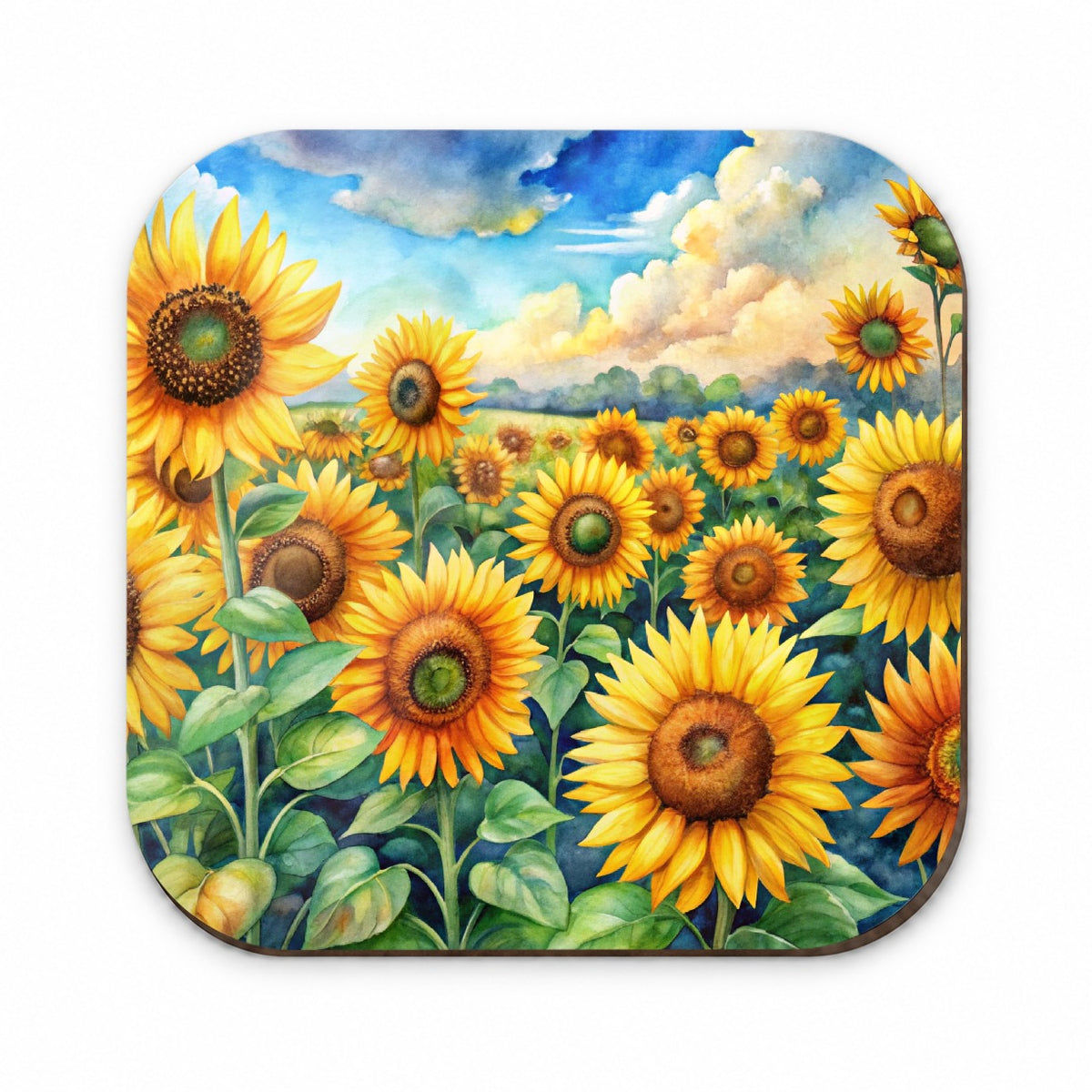 Field Of Sunflowers Watercolor Fridge Magnet