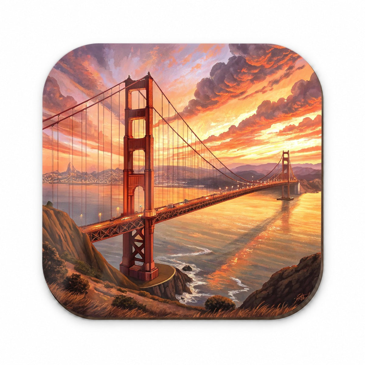 Golden Gate Bridge During Sunset San Francisco California Fridge Magnet