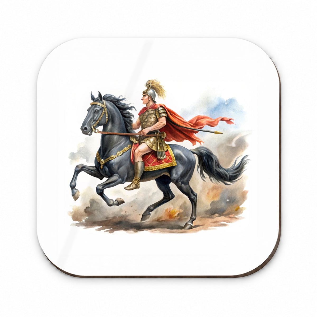 Historical Alexander The Great On His Horse Bucephalus Watercolor Fridge Magnet