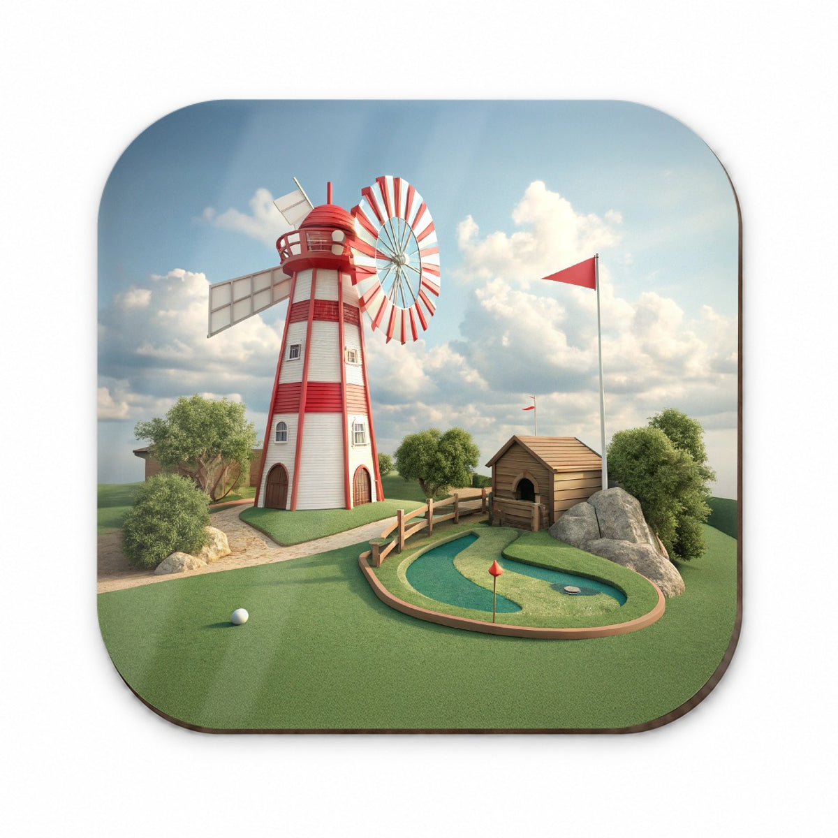 Miniature Golf Course Windmill Fridge Magnet
