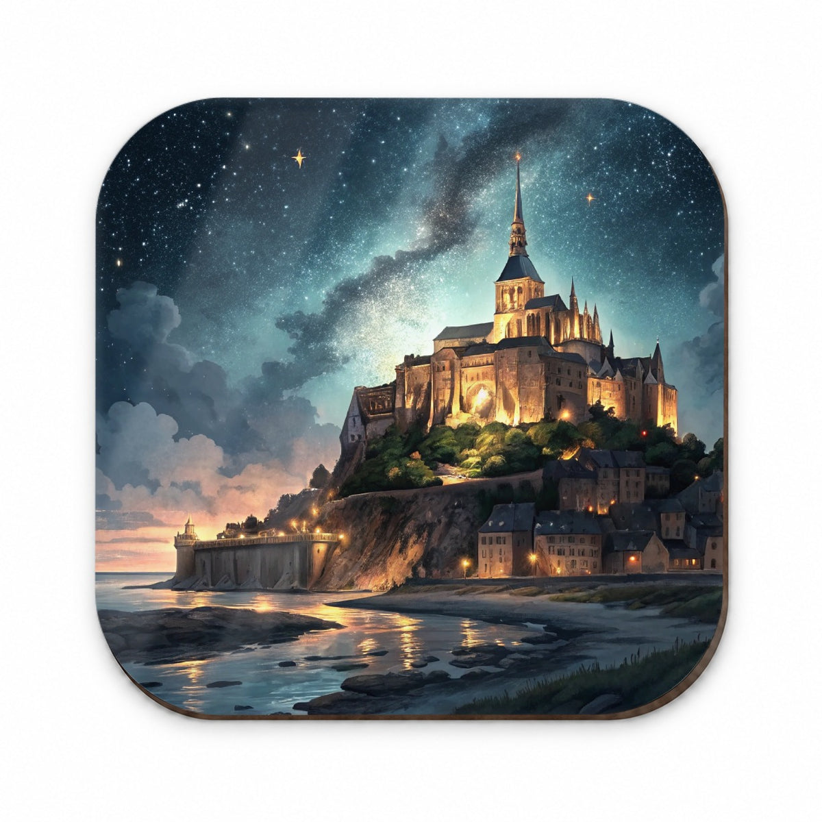 Mont Saint Michel Monastery Lit Up At Night Normandy Fridge Magnet