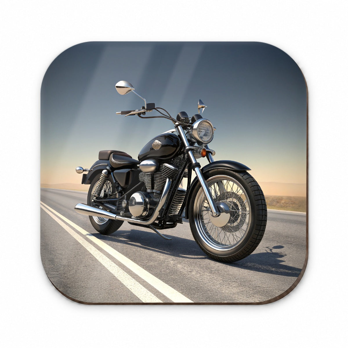 Motorcycle on the Road Fridge Magnet