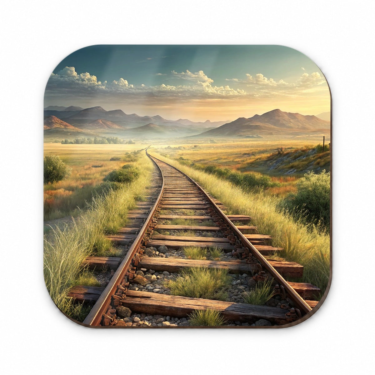 Old Train Tracks Vanishing Into The Distance Fridge Magnet