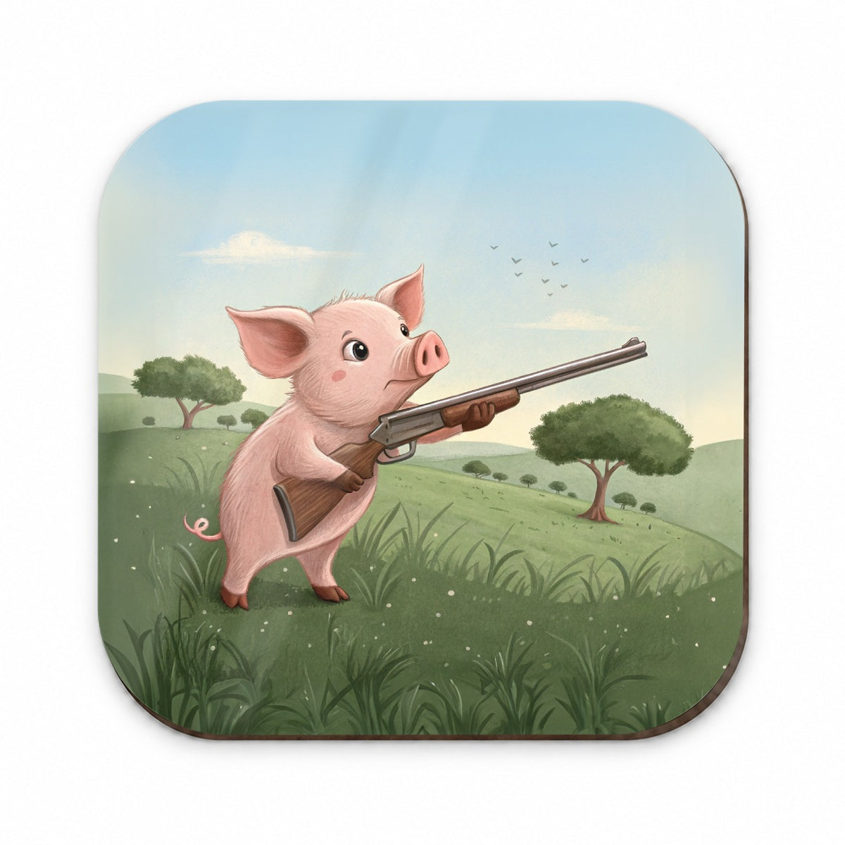 Pink Pig With A Shotgun Fridge Magnet