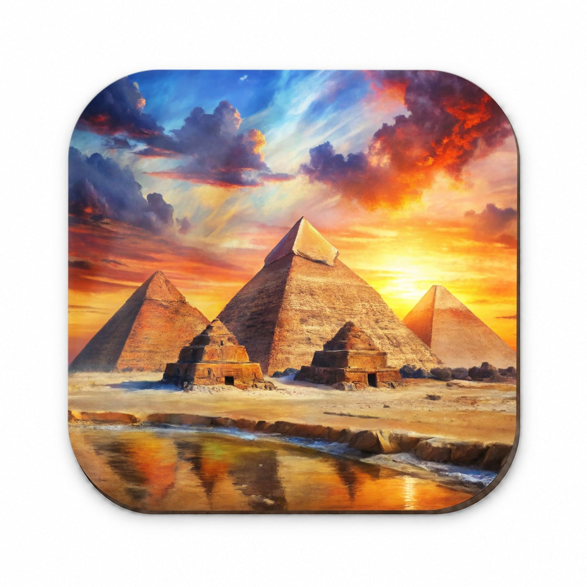 Pyramids Of Giza Egypt At Sunset Watercolor Fridge Magnet