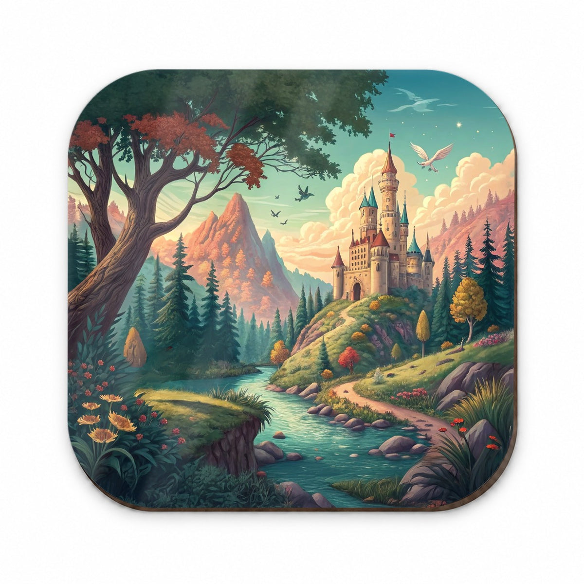 Retro Fantasy Art Castle Kingdom Scene Fridge Magnet